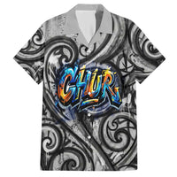 Chur Bro Shaka Sign Hawaiian Shirt New Zealand Koru Colorful Graffiti Splash