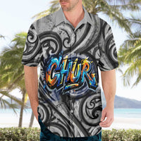 Chur Bro Shaka Sign Hawaiian Shirt New Zealand Koru Colorful Graffiti Splash