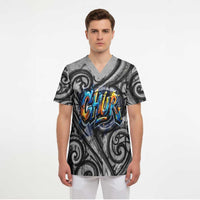 Chur Bro Shaka Sign Scrub Top New Zealand Koru Colorful Graffiti Splash TS04 - Polynesian Pride