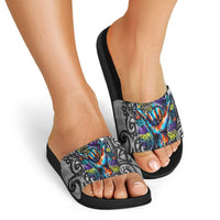Chur Bro Shaka Sign Slide Sandals New Zealand Koru Colorful Graffiti Splash TS04 - Polynesian Pride