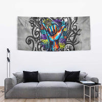 Chur Bro Shaka Sign Tapestry New Zealand Koru Colorful Graffiti Splash TS04 - Polynesian Pride