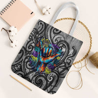 Chur Bro Shaka Sign Tote Bag New Zealand Koru Colorful Graffiti Splash TS04 White Strap One Size Multicolor - Polynesian Pride