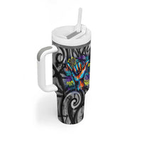Chur Bro Shaka Sign Tumbler With Handle New Zealand Koru Colorful Graffiti Splash TS04 - Polynesian Pride
