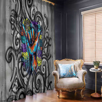 Chur Bro Shaka Sign Window Curtain New Zealand Koru Colorful Graffiti Splash TS04 - Polynesian Pride