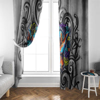 Chur Bro Shaka Sign Window Curtain New Zealand Koru Colorful Graffiti Splash TS04 - Polynesian Pride