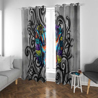 Chur Bro Shaka Sign Window Curtain New Zealand Koru Colorful Graffiti Splash TS04 With Grommets Multicolor - Polynesian Pride