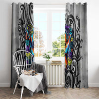 Chur Bro Shaka Sign Window Curtain New Zealand Koru Colorful Graffiti Splash TS04 - Polynesian Pride