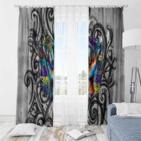 Chur Bro Shaka Sign Window Curtain New Zealand Koru Colorful Graffiti Splash TS04 - Polynesian Pride