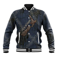 New Zealand She’ll Be Right Baseball Jacket NZ Slang No. 8 Wire Map Pattern TS04 Unisex Navy Slate - Polynesian Pride