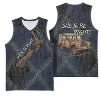 New Zealand She’ll Be Right Basketball Jersey NZ Slang No. 8 Wire Map Pattern TS04 - Polynesian Pride
