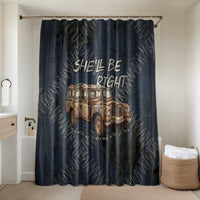 New Zealand She’ll Be Right Bathroom Set NZ Slang No. 8 Wire Map Pattern TS04 Shower Curtain Only Navy Slate - Polynesian Pride