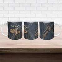 New Zealand She’ll Be Right Ceramic Mug NZ Slang No. 8 Wire Map Pattern TS04 - Polynesian Pride