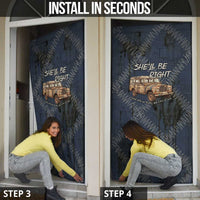 New Zealand She’ll Be Right Door Cover NZ Slang No. 8 Wire Map Pattern TS04 - Polynesian Pride