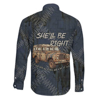 New Zealand She’ll Be Right Family Matching Long Sleeve Bodycon Dress and Hawaiian Shirt NZ Slang No. 8 Wire Map Pattern