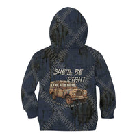 New Zealand She’ll Be Right Kid Hoodie NZ Slang No. 8 Wire Map Pattern TS04 - Polynesian Pride