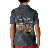 New Zealand She’ll Be Right Kid Polo Shirt NZ Slang No. 8 Wire Map Pattern TS04 - Polynesian Pride