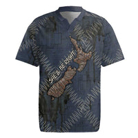 New Zealand She’ll Be Right Rugby Jersey NZ Slang No. 8 Wire Map Pattern TS04 Navy Slate - Polynesian Pride