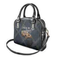 New Zealand She’ll Be Right Shoulder Handbag NZ Slang No. 8 Wire Map Pattern TS04 - Polynesian Pride