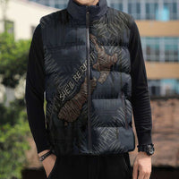 New Zealand She’ll Be Right Sleeveless Puffer Jacket NZ Slang No. 8 Wire Map Pattern TS04 - Polynesian Pride