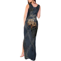 New Zealand She’ll Be Right Tank Maxi Dress NZ Slang No. 8 Wire Map Pattern TS04 - Polynesian Pride
