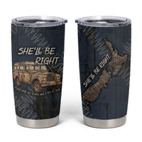 New Zealand She’ll Be Right Tumbler Cup NZ Slang No. 8 Wire Map Pattern TS04 Navy Slate - Polynesian Pride