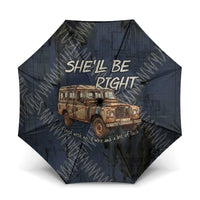 New Zealand She’ll Be Right Umbrella NZ Slang No. 8 Wire Map Pattern TS04 One Size Folded 11.42 inch Opened Diameter 37.4 inch Navy Slate - Polynesian Pride