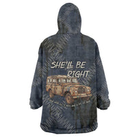 New Zealand She’ll Be Right Wearable Blanket Hoodie NZ Slang No. 8 Wire Map Pattern TS04 - Polynesian Pride