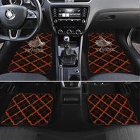 Tu Meke Maori New Zealand Slang Car Mats with Glow Neon Step Style TS04 Set 4pcs Black Orange - Polynesian Pride