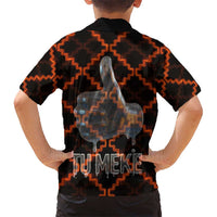 Tu Meke Maori New Zealand Slang Family Matching Mermaid Dress and Hawaiian Shirt with Glow Neon Step Style
