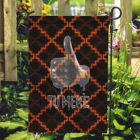 Tu Meke Maori New Zealand Slang Garden Flag with Glow Neon Step Style TS04 Garden Flag Black Orange - Polynesian Pride