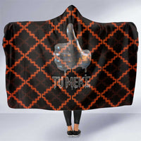 Tu Meke Maori New Zealand Slang Hooded Blanket with Glow Neon Step Style TS04 One Size Black Orange - Polynesian Pride