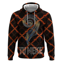 Tu Meke Maori New Zealand Slang Hoodie with Glow Neon Step Style TS04 Pullover Hoodie Black Orange - Polynesian Pride