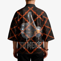 Tu Meke Maori New Zealand Slang Kimono with Glow Neon Step Style TS04 - Polynesian Pride