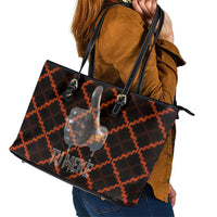 Tu Meke Maori New Zealand Slang Leather Tote Bag with Glow Neon Step Style TS04 - Polynesian Pride