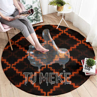 Tu Meke Maori New Zealand Slang Round Carpet with Glow Neon Step Style TS04 - Polynesian Pride