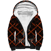 Tu Meke Maori New Zealand Slang Sherpa Hoodie with Glow Neon Step Style TS04 Unisex Black Orange - Polynesian Pride