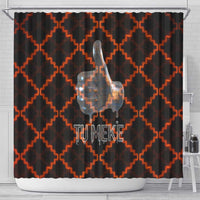 Tu Meke Maori New Zealand Slang Shower Curtain with Glow Neon Step Style TS04 - Polynesian Pride