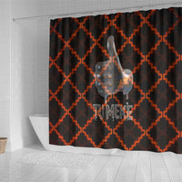 Tu Meke Maori New Zealand Slang Shower Curtain with Glow Neon Step Style TS04 - Polynesian Pride
