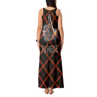 Tu Meke Maori New Zealand Slang Tank Maxi Dress with Glow Neon Step Style TS04 - Polynesian Pride
