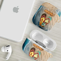 Kiwi Jandal Beach Life AirPods Case New Zealand Flip Flops Ocean Wave Surf Style TS04 - Polynesian Pride