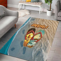 Kiwi Jandal Beach Life Area Rug New Zealand Flip Flops Ocean Wave Surf Style TS04 - Polynesian Pride