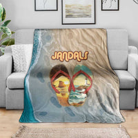 Kiwi Jandal Beach Life Blanket New Zealand Flip Flops Ocean Wave Surf Style TS04 - Polynesian Pride