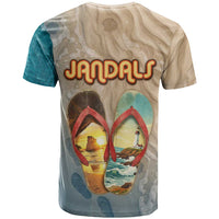 Kiwi Jandal Beach Life T Shirt New Zealand Flip Flops Ocean Wave Surf Style TS04 - Polynesian Pride