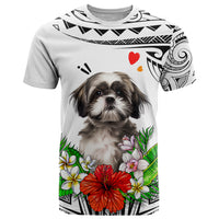 Polynesian Shih Tzu T Shirt Polynesian Pattern And Shih Tzu TS04 White - Polynesian Pride