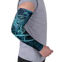 Chuuk Deep Into Truk Lagoon Arm Sleeves Polynesian Tribal Pattern Wreck Diving Teal Ship Art