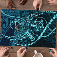 Chuuk Deep Into Truk Lagoon Puzzle Polynesian Tribal Pattern Wreck Diving Teal Ship Art