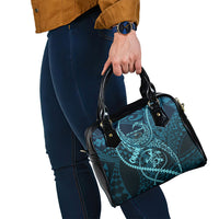 Chuuk Deep Into Truk Lagoon Shoulder Handbag Polynesian Tribal Pattern Wreck Diving Teal Ship Art
