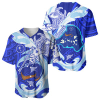 Chuuk Micronesian Roots Baseball Jersey Polynesian Tribal Pattern Hibiscus Flower And Stingray Art