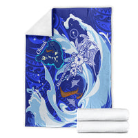 Chuuk Micronesian Roots Blanket Polynesian Tribal Pattern Hibiscus Flower And Stingray Art