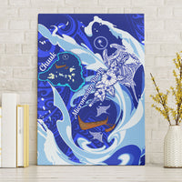 Chuuk Micronesian Roots Canvas Wall Art Polynesian Tribal Pattern Hibiscus Flower And Stingray Art